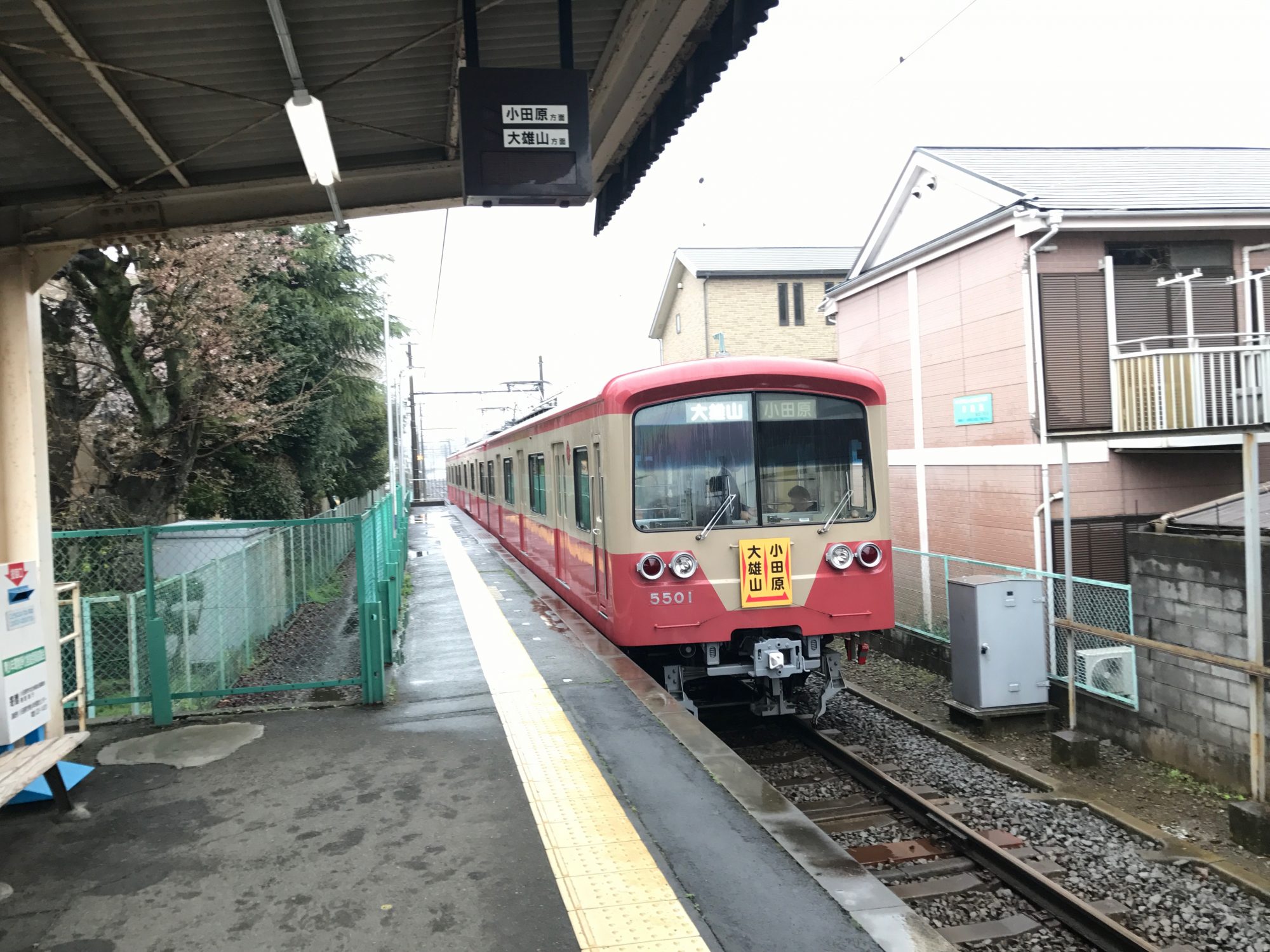 今日は雨だったので大雄山線に乗って通勤した！ [日記ブログ 2017年4月8日(土)]