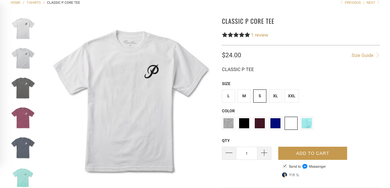 「P」Tシャツを買うか否か…（Primitive Skateboarding）