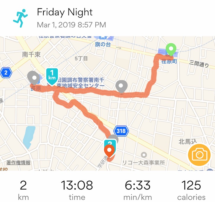 [ランニング日誌] 2019年3月1日(金) 2km